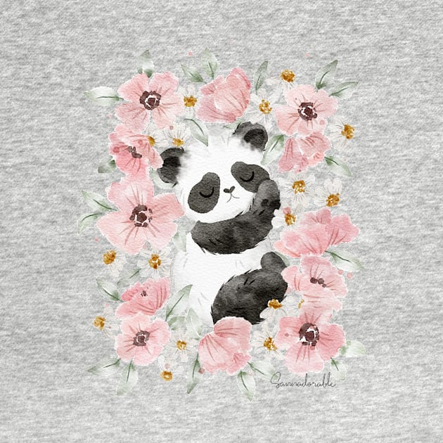 Flowerbed panda by sannadorable